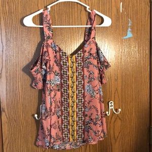 Off shoulder, fun pattern shirt